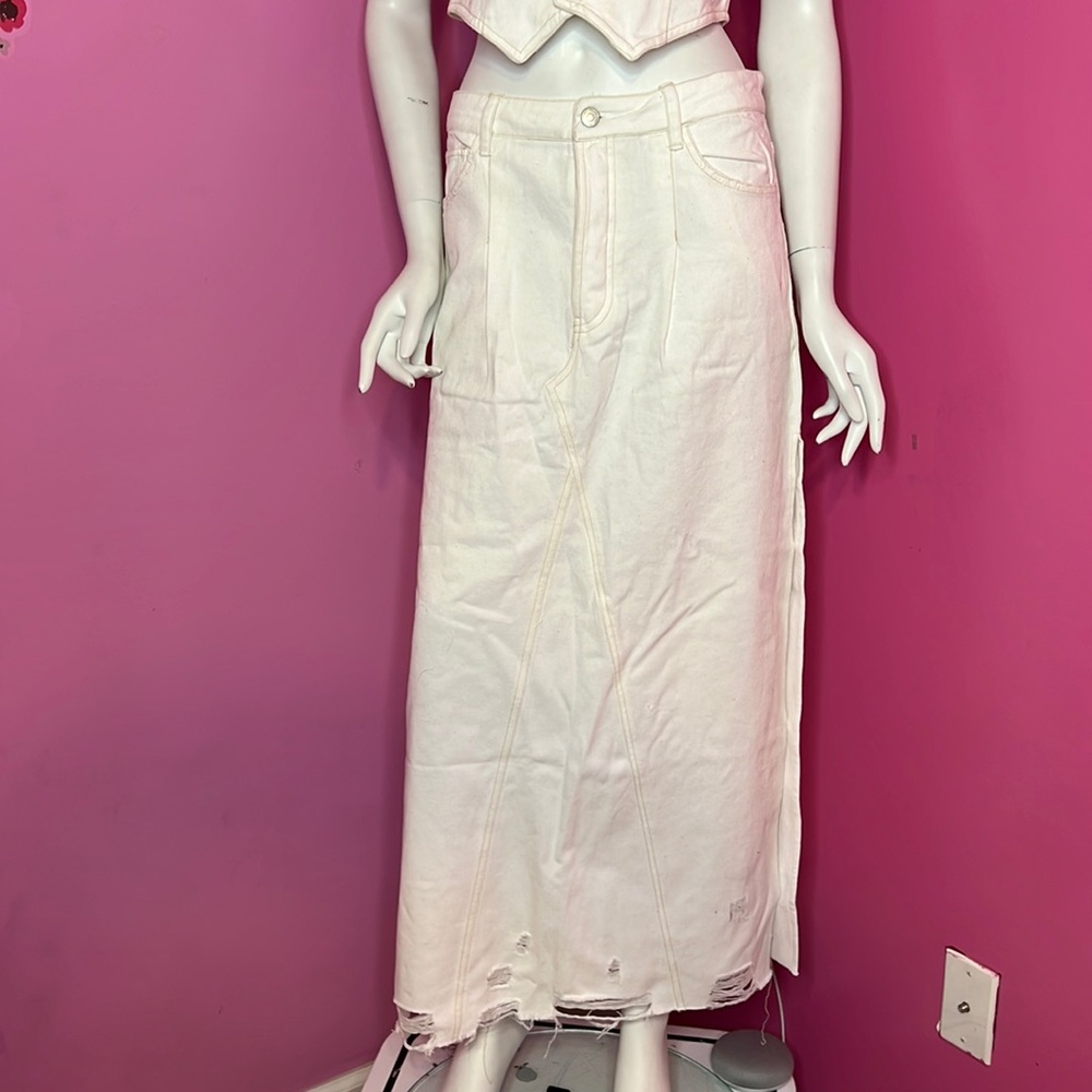 Free People Head Honcho skirt white size 4